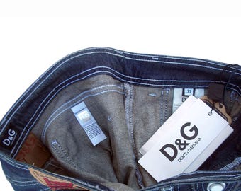 Vintage 2000s Dolce & Gabbana Jeans, Motif Pockets, Size 31/45