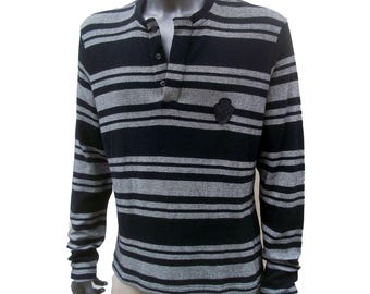 Jersey de hombre a rayas grises y negras de Gianfranco Ferrè - Jersey de algodón, talla L