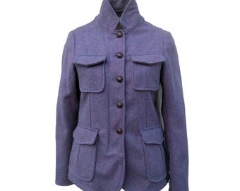 Pure Wool Sahariana Jacket - Winter Safari Blazer with Waist Drawstring | Warm Wool Coat