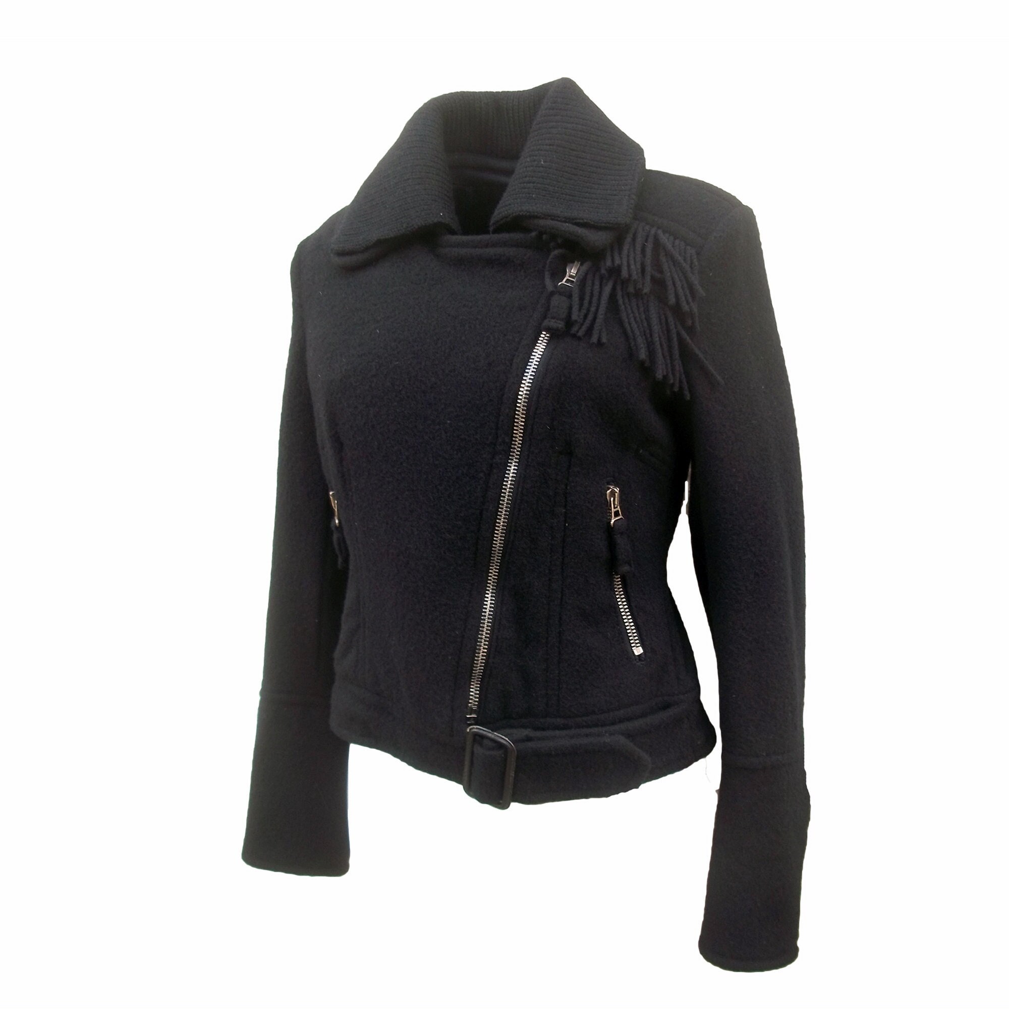 Ermanno Scervino Autumn Winter Vintage Asymmetric Black Wool