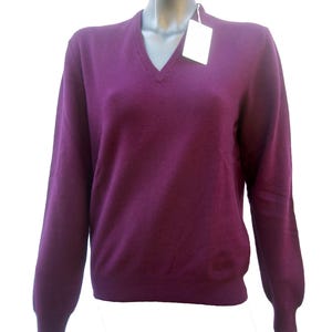 Pullover Wool and cashmere V neck vintage, sweater Gran Sasso, size 48.