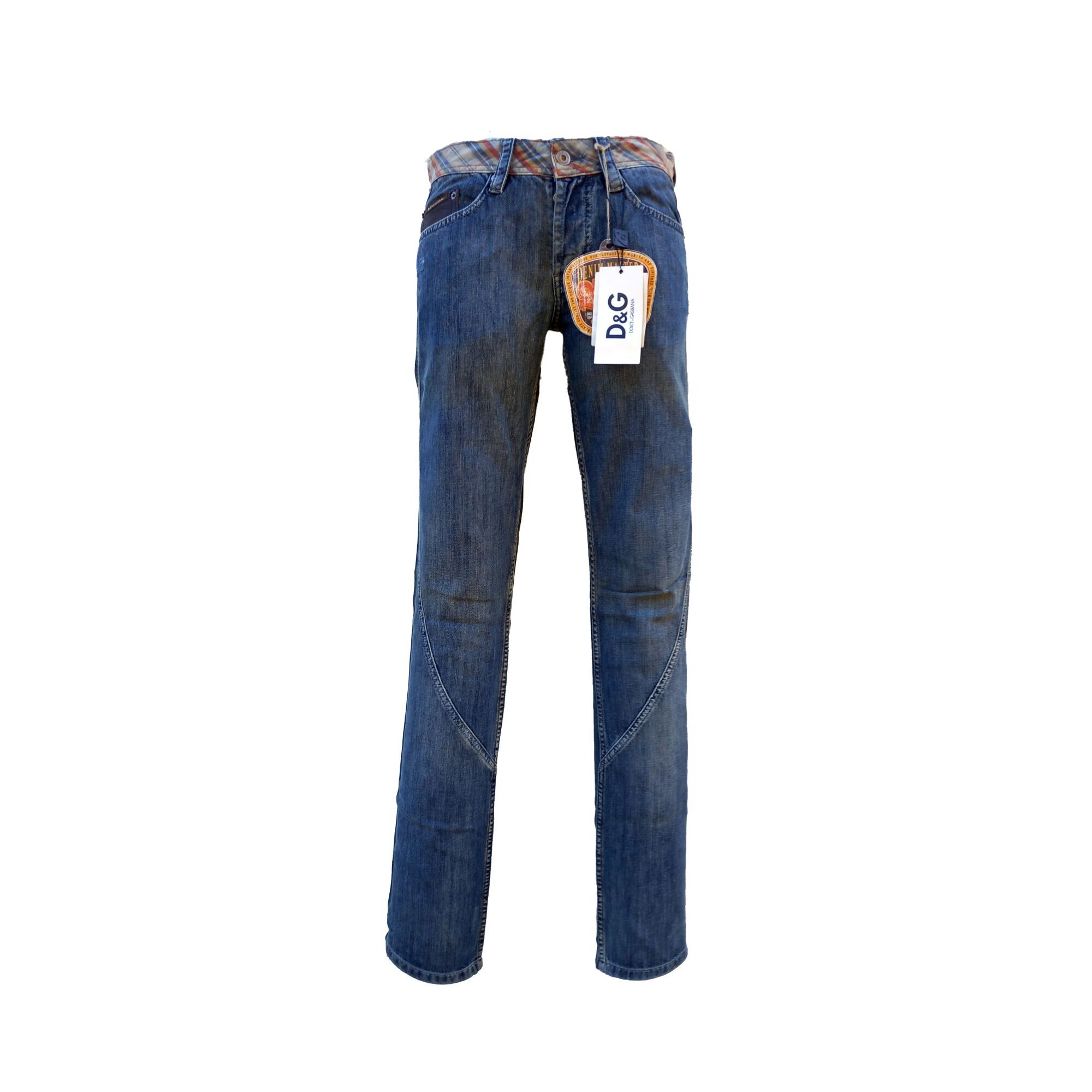 DOLCE & GABBANA - Jeans, Vintage Denim Pants With Leather Trim. - Etsy
