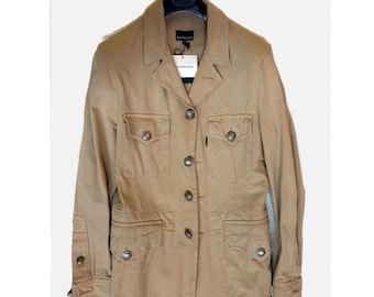 Vintage Calvin Klein Beige Safari Jacket, Mens Size M, New with Tag