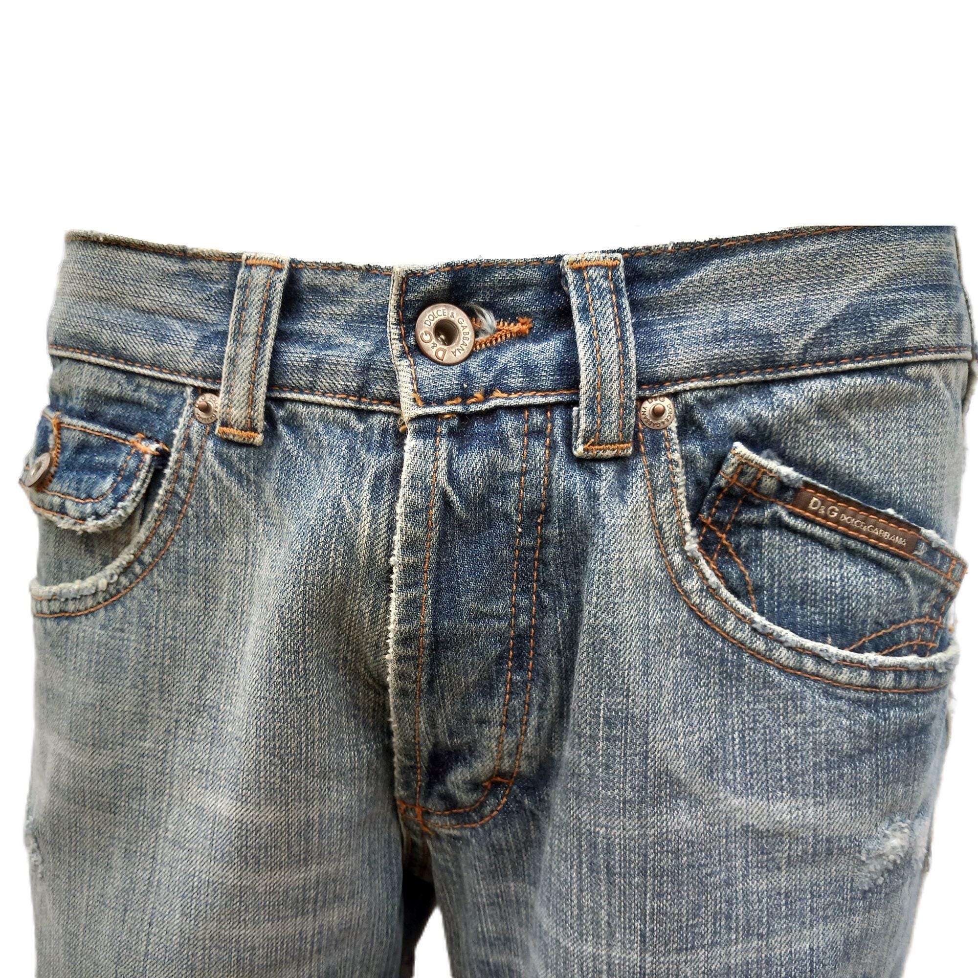 パンツ 2000s Dolce & Gabbana Vintage Wash Denim Vintage Dolce & Gabbana Men Ripped Jeans 2000s - Jeans Hose Größe