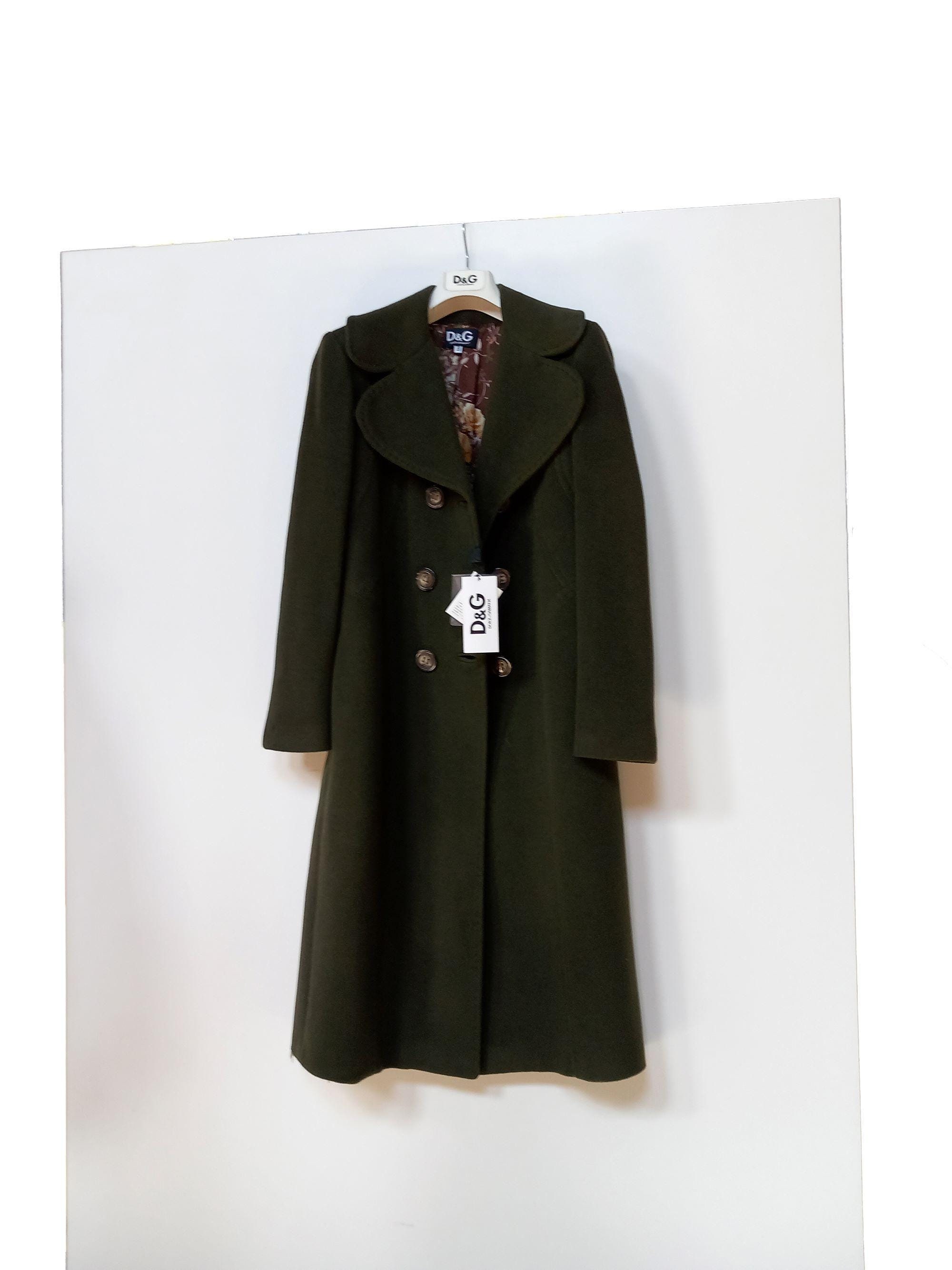 Vintage Dolce & Gabbana Wool Coat – 2000s Green Double Breasted