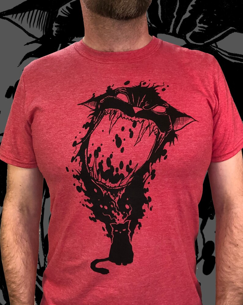 DEMON CAT Unisex Tee Evil Kitty Cat Mens Shirt Cat Lover Etsy
