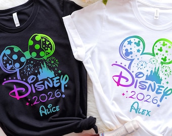 Colorful Disney 2026 Shirts,Disney Family 2026 Shirt,Custom Disney Family Shirt,Disney Trip 2026 Shirt,Disney Family Vacation Tee,Disney Tee