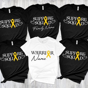 Childhood Cancer Support Squad Shirt: Yellow Ribbon Warrior Tee
