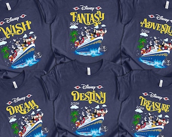 Disney Cruise 2026 Shirt, Disney Cruise Line Fleet-Wish,Adventure,Destiny,Dream,Treasure,Fantasy, Magic,Wonder