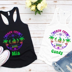 Beach Crew T-shirt,Personalized Summer Vacation 2025 Shirt,Family Vacation Summer Shirt,Beach Crew Besties Tee, Summer Vibes,Beach Vibes Tee