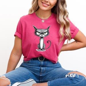 Grumpy Cat Shirt: Moody Kitten Tee, Cat Lover Gift image 4