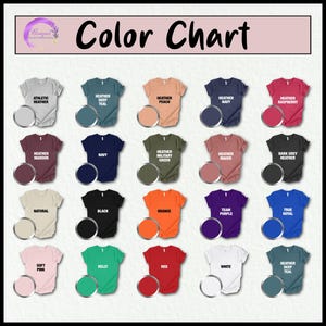 the color chart for a t - shirt