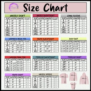 the size chart for a women's shirt