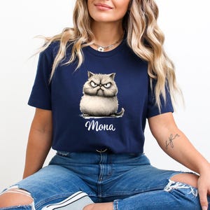 Grumpy Cat Shirt: Moody Kitten Tee, Cat Lover Gift image 3