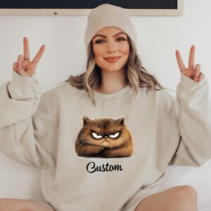 Grumpy Cat Shirt: Moody Kitten Tee, Cat Lover Gift image 2