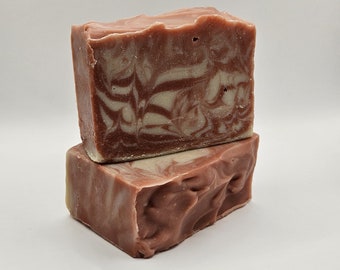 Red and White Goat  Handmade Soap.