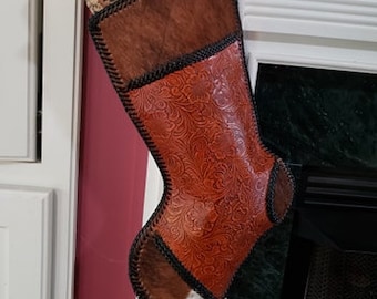 18 inch all leather Christmas stocking