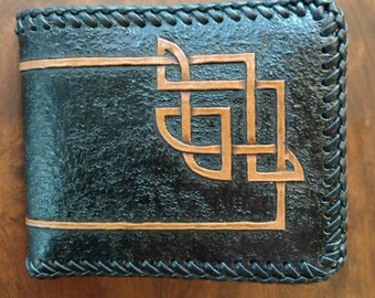 Hand Tooled CELTIC KNOT wallet with picture holder