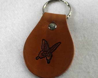 Leather Key Fob - Butterfly