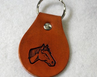 Leather Key Fob - Horse Head