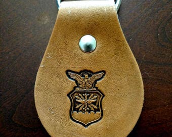 Leather Key Fob - USA Air Force