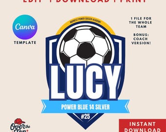 Soccer Team Door Sign – Editable Canva Template for Tournaments