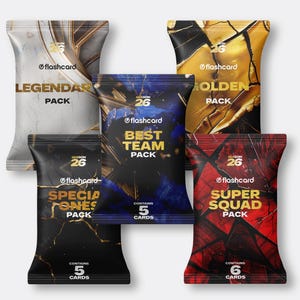 FC26 Mega Bundle Pack: 5 Collectible Football Cards Sets, Special Soccer & Birthday Gift for Fans