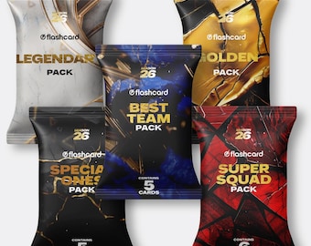 FC26 Mega Bundle Pack: 5 Fußball Sammelkarten Sets, spezielles Fußball & Geburtstagsgeschenk für Fans