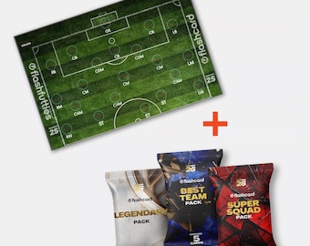 Football Card Packs & Pitch Display Set – FC26 Super Bundle, Collectible Soccer Trading Cards, Desk Decor Gift for Football Fans