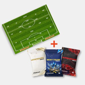 Mega Bundle di carte da calcio FC24 e da campo da calcio con espositore da tavolo: regalo da collezione per gli appassionati di calcio e regalo di compleanno