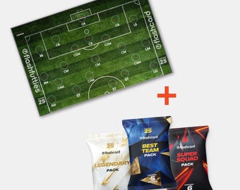 Football Pitch & Collectible Cards Super Bundle: FC25 Desk Display, Soccer Gift