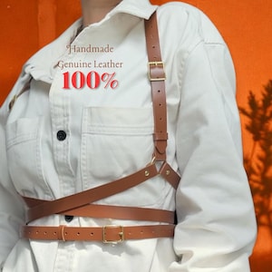 Chic Leather Harness Gothic Waist Belt - Adjustable Harness for Every Body