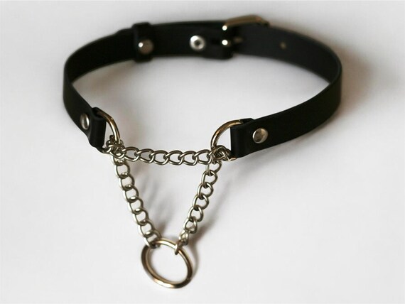 Collier Poitrine Cuir Fait Main, Cercle L, Taille L, Noir, Une Oreille, Neuf