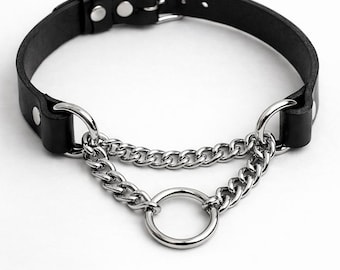 Schwarze Leder Choker Kette - Verstellbares Punk Halsband, Gothic Halskette  fr Damen & Herren - Etsy.de