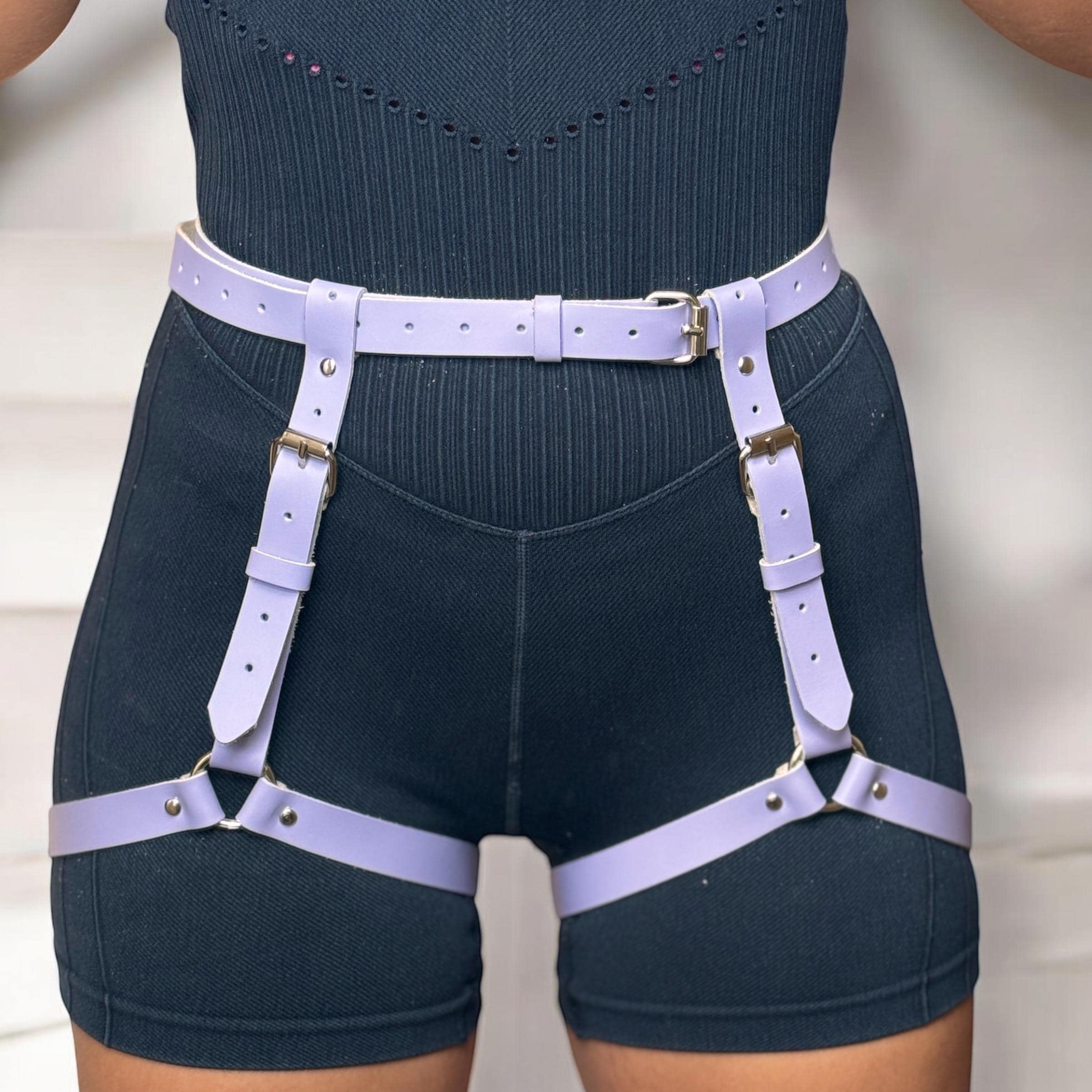 Purple Leather Garter Belt, Custom Leg Harness, Erotic Lingerie, Plus Size  Bridal Gift for Her or Him - Etsy