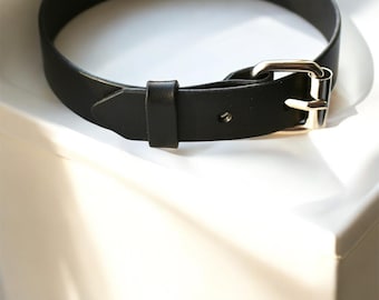 Goth Choker Black Leather Adjustable O Ring Gothic Fashion Necklace for Women