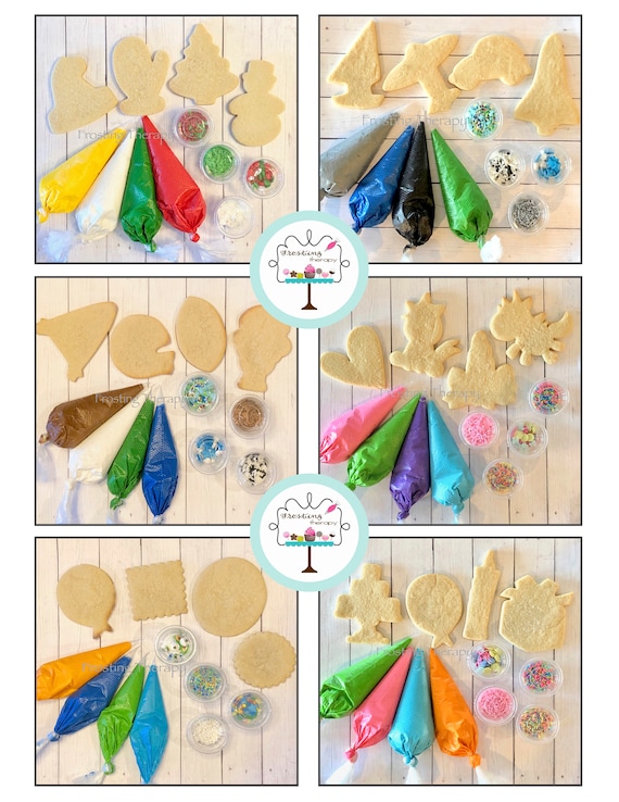 Diy Custom Theme Cookie Decorating Kits Christmas Hanukkah Etsy