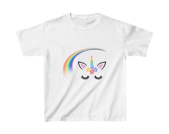 Rainbow and Unicorn Kids Heavy Cotton™ Tee