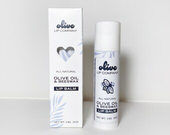 Ganz natürlicher Lippenbalsam aus Olivenöl und Bienenwachs, Olive Lip Company, ohne Duftstoffe, Jumbo-Tube 0,5 oz