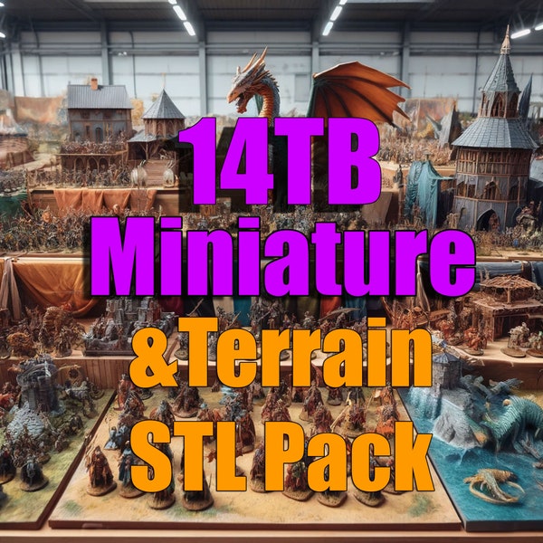 Miniature stl pack | Terrain stl pack | 14TB stl pack