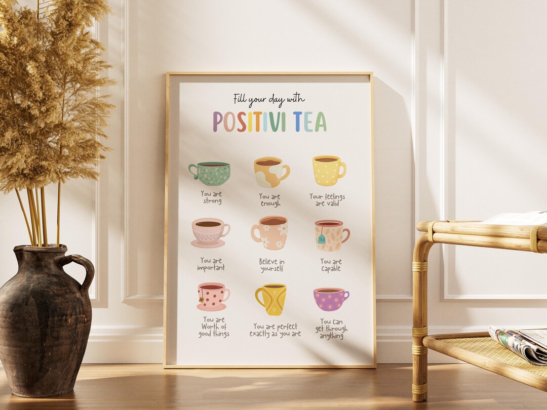 Positivi-tea Affirmation Print, Self-empowerment Decor, Counselor ...