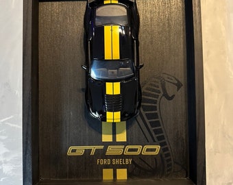 Shelby GT500 Diecast Car Framed Art: Black & Gold