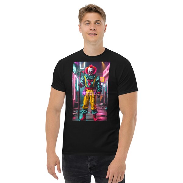 Heavy Men's T-shirt, Killer Clown Tee, Unisex Cotton Short Sleeve T-shirt Gift, Horror Halloween clowns T-shirt