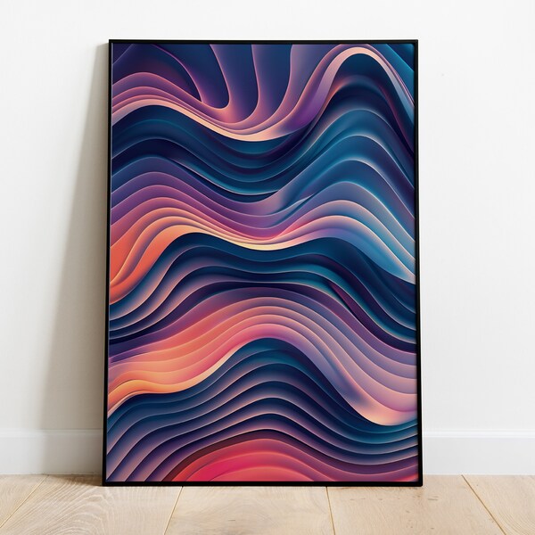 Gradient Art Wall Decor, Texture, Sensorial Design, Digital Print, sizes: 100cm x 100cm & A0 (84cm x 119cm)