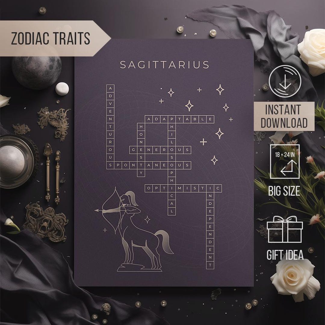 Sagittarius Zodiac Signs Crossword Poster Zodiac Gift is Suitable for Sagittarius Zodiac Signs Crossword Poster Zodiac Gift is Suitable for