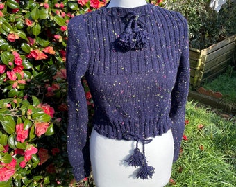 1940s “Drawstring” Jumper - hand knitted from vintage pattern
