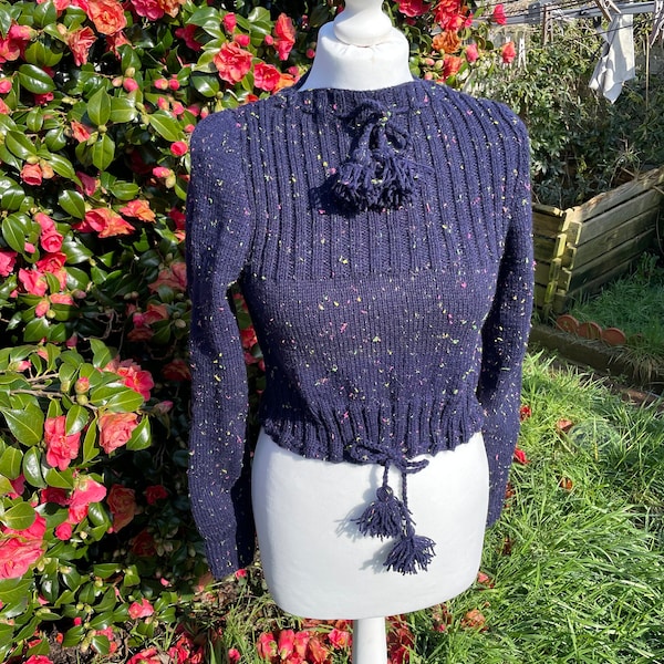 1940s “Drawstring” Jumper - hand knitted from vintage pattern