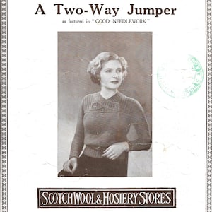 A two way jumper 1930 PDF knitting pattern