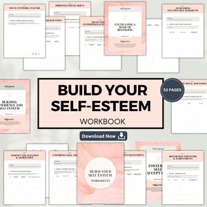 Self-Esteem Workbook, Enhancing Self-Worth, Self-Acceptance, Inner Critic, Self-Help, Confidence, Mental Health, Teen Mental Health