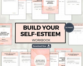 Self-Esteem Workbook, Confidence & Self-Acceptance, 53-Page (PDF Pattern)